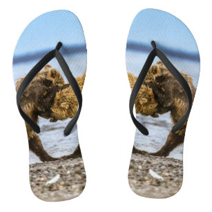 Coastal brown bears flip flops