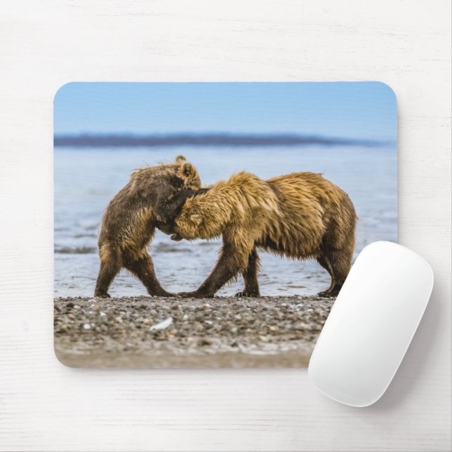 Coastal brown bears mouse pad (With Mouse)