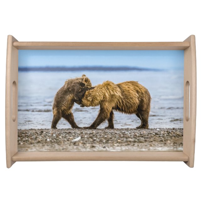 Coastal brown bears serving tray (Front)
