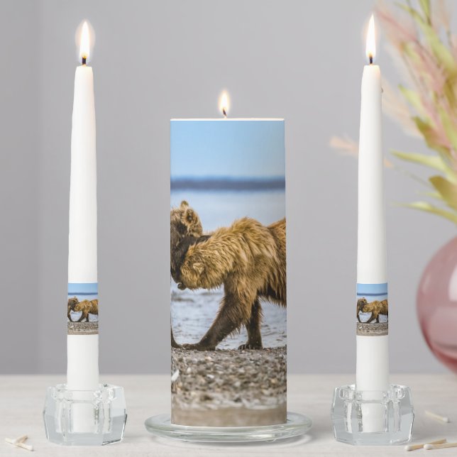 Coastal brown bears unity candle set (In Situ)