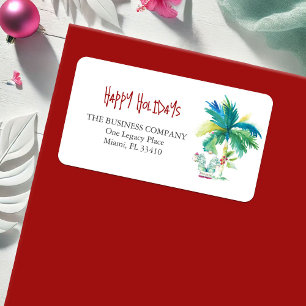 Coastal Business Christmas Return Address Label