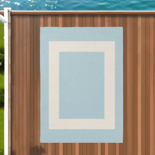 Coastal Calm Modern Blue & White Coastal Outdoor Rug