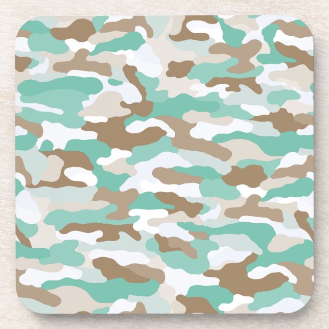 Coastal Camouflage Beverage Coaster (Front)