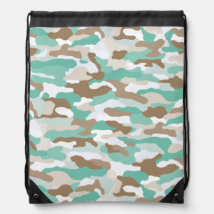 Coastal Camouflage Drawstring Bag