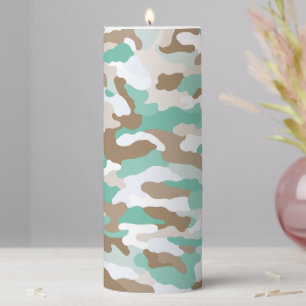Coastal Camouflage Pillar Candle