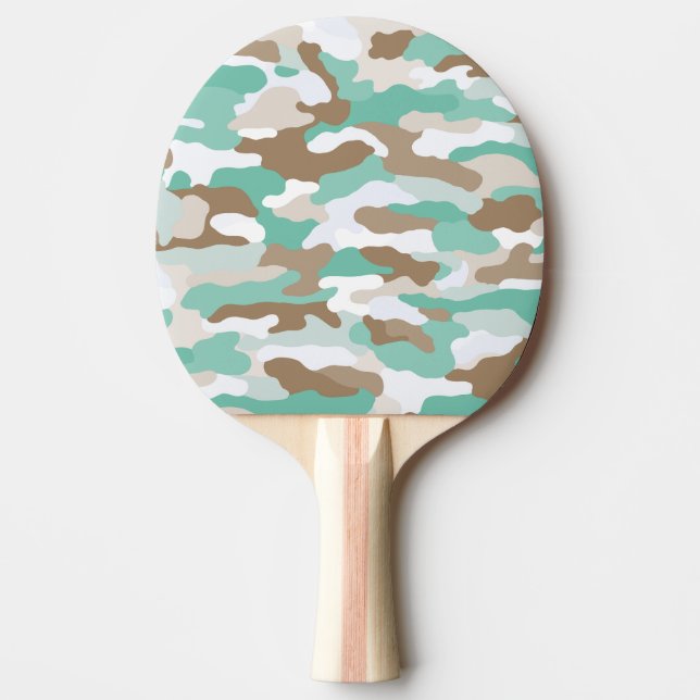 Coastal Camouflage Ping Pong Paddle (Front)