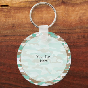 Coastal Camouflage Rugged Aluminum Keychain