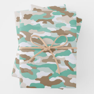 Coastal Camouflage Wrapping Paper Sheets