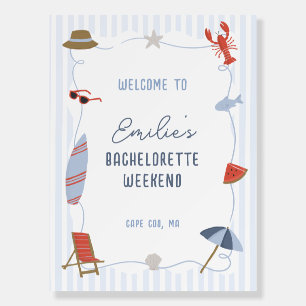 Coastal Cape Cod Bachelorette Weekend Welcome Sign