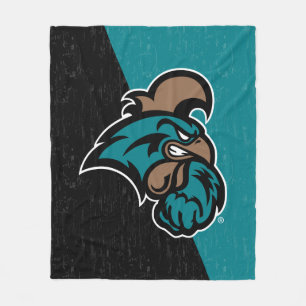 Coastal Carolina Color Block Distressed Fleece Blanket
