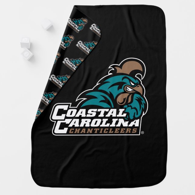 Coastal Carolina Logo and Wordmark Baby Blanket (In Situ)