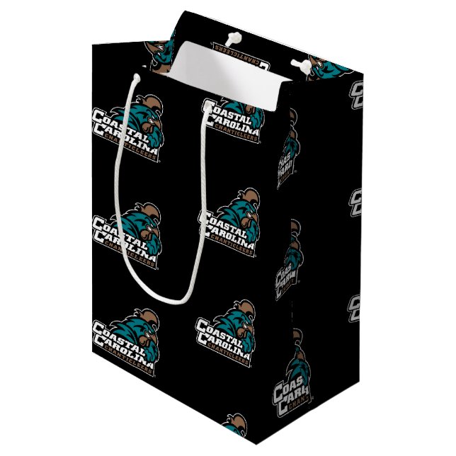 Coastal Carolina Logo and Wordmark Medium Gift Bag (Front Angled)
