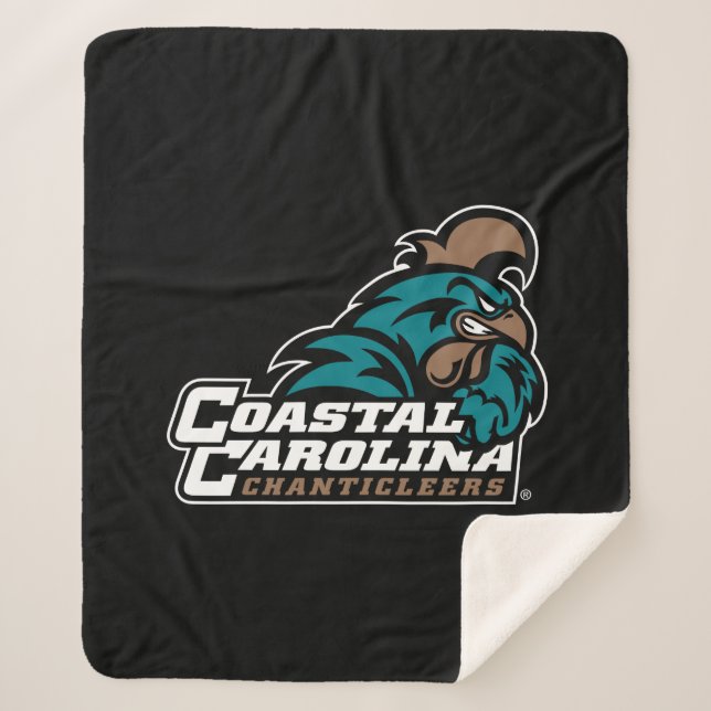 Coastal Carolina Logo and Wordmark Sherpa Blanket (Front)