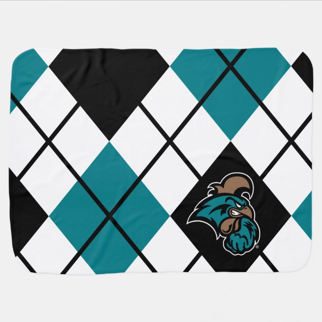 Coastal Carolina University Argyle Baby Blanket (Horizontal)