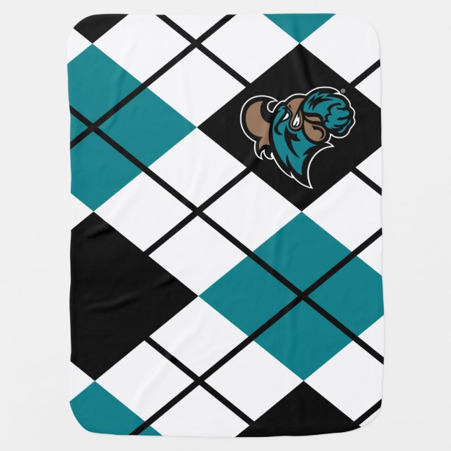 Coastal Carolina University Argyle Baby Blanket (Front)