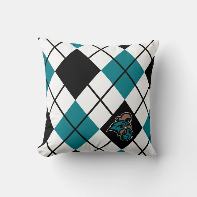 Coastal Carolina University Argyle Throw Pillow (Front)
