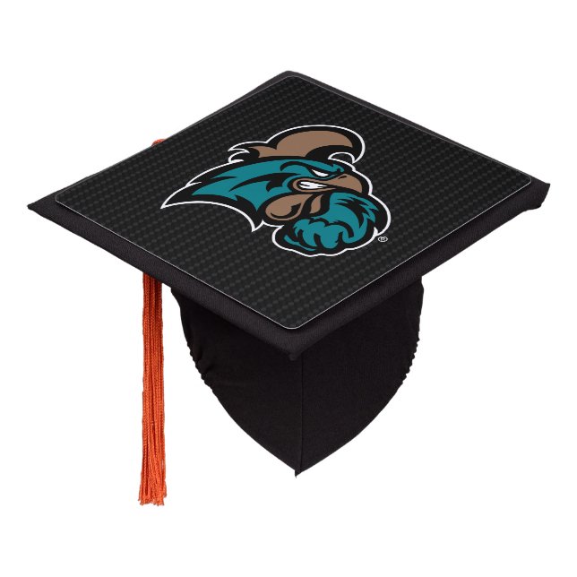 Coastal Carolina University Carbon Fiber Graduation Cap Topper (Angled)