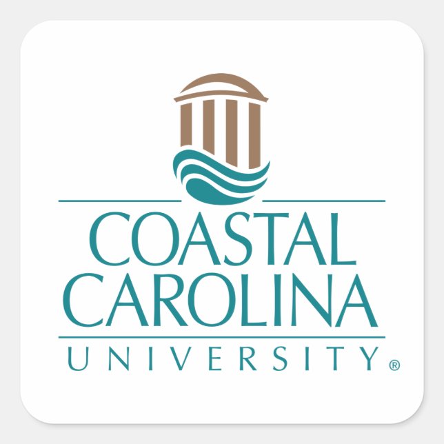Coastal Carolina University Logo Square Sticker (Front)