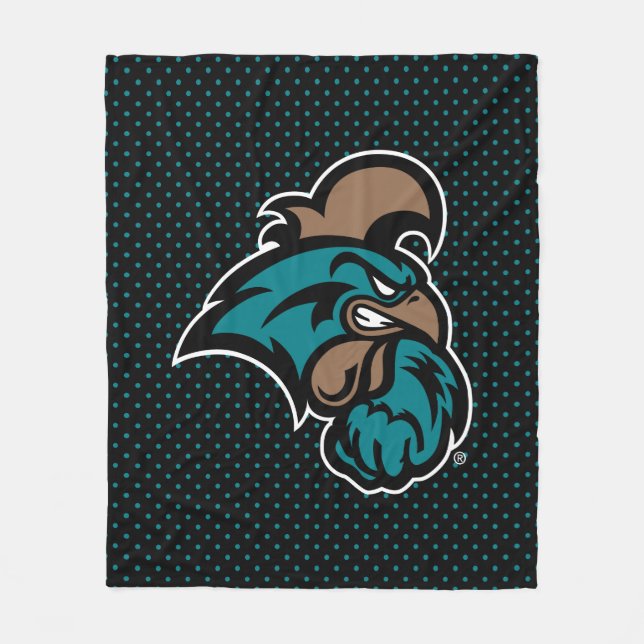 Coastal Carolina University Polka Dot Fleece Blanket (Front)