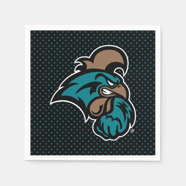 Coastal Carolina University Polka Dot Napkins (Front)