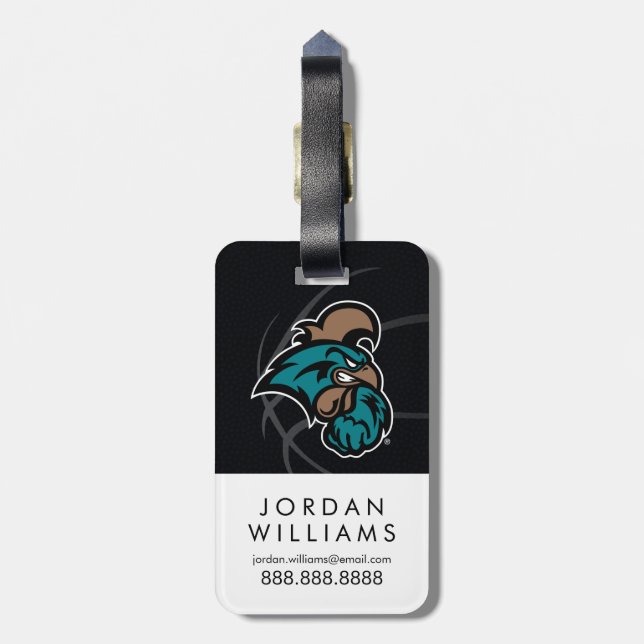 Coastal Carolina University State Basketball Luggage Tag (Back Vertical)