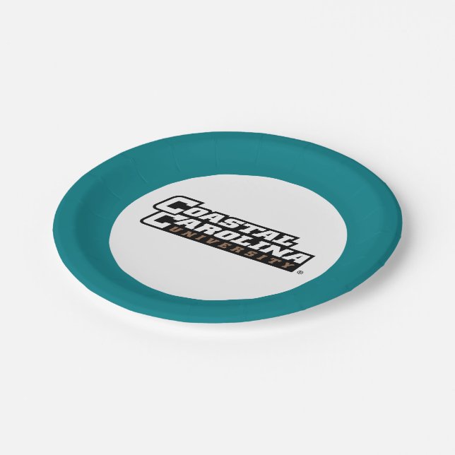 Coastal Carolina University Wordmark Paper Plates (Angled)