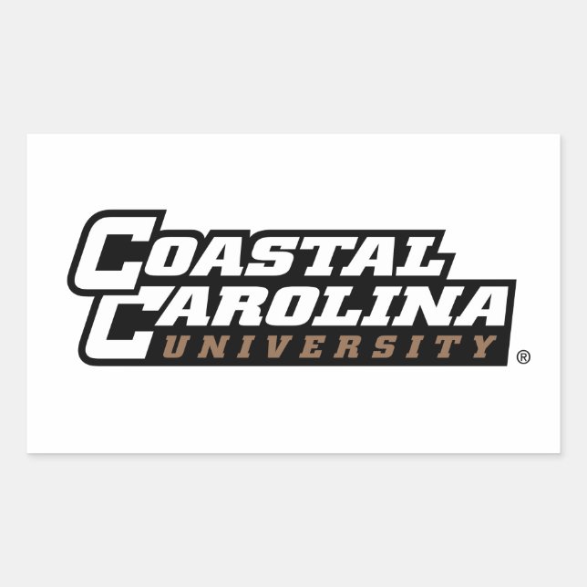 Coastal Carolina University Wordmark Rectangular Sticker (Front)