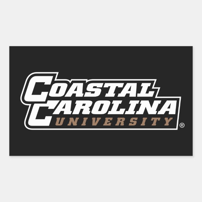 Coastal Carolina University Wordmark Rectangular Sticker (Front)