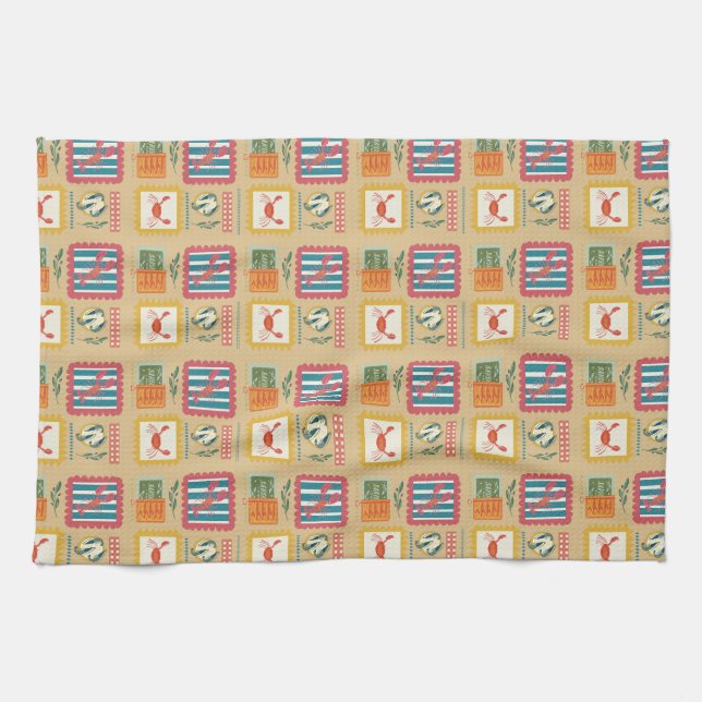 Coastal Catch Kitchen  Towel (Horizontal)
