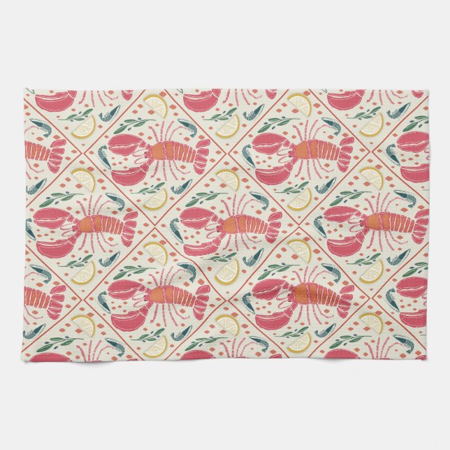 Coastal Catch Seafood Boil Kitchen Towel (Horizontal)