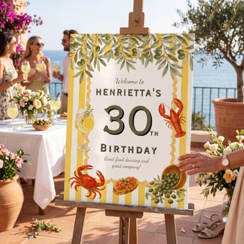 Coastal Charm 30th Birthday Celebration Sign