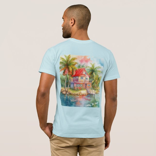 Coastal Charm - Living The Dream T-Shirt (Back Full)