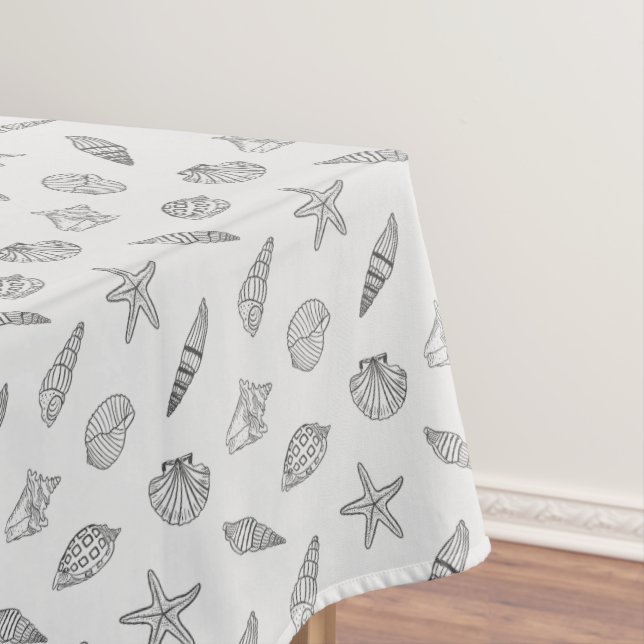 Coastal Charm Ocean Gray Tablecloth (In Situ)