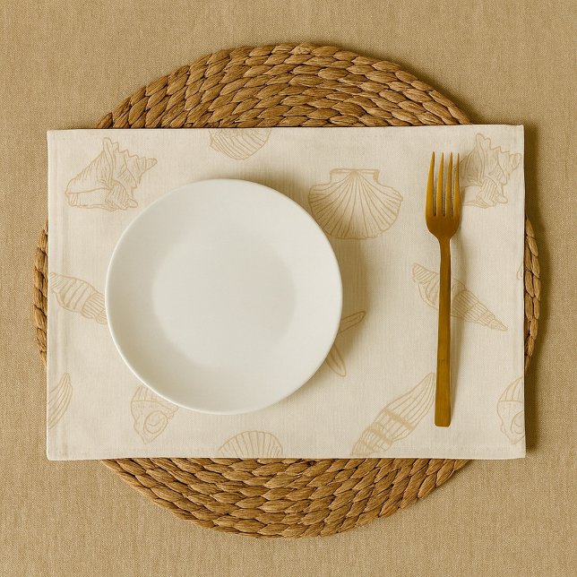 Coastal Charm Sandy Taupe Cloth Placemat (Creator Uploaded)
