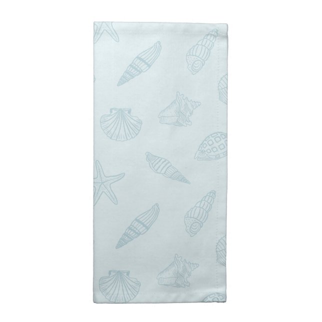Coastal Charm Seafoam Blue Cloth Napkin (Half Fold)