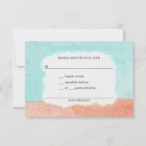 Coastal Charm Watercolor RSVP Card