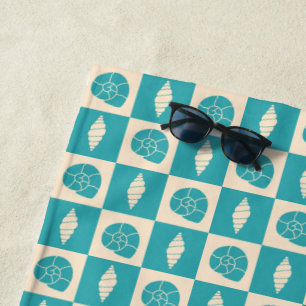 Coastal Check Pattern Beach Towel