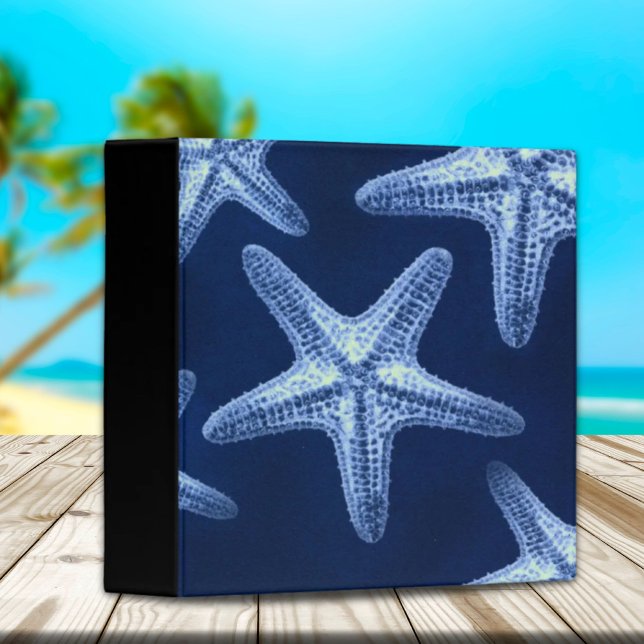 coastal chic beach rustic nautical blue starfish 3 ring binder (coastal chic beach rustic nautical blue starfish 3 ring binder)
