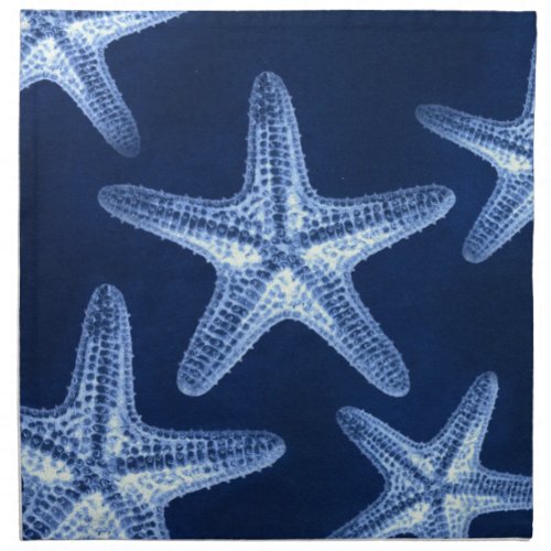 coastal chic beach rustic nautical blue starfish cloth napkin