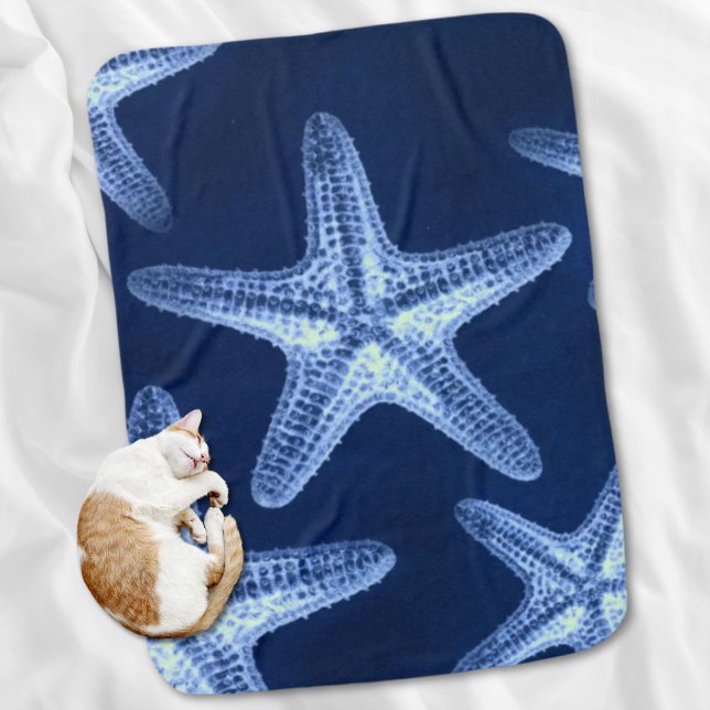 coastal chic beach rustic nautical blue starfish swaddle blanket (coastal chic beach rustic nautical blue starfish swaddle blanket)