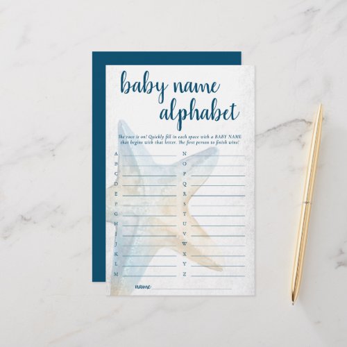 Coastal Chic  Blue Starfish Alphabet Name Game