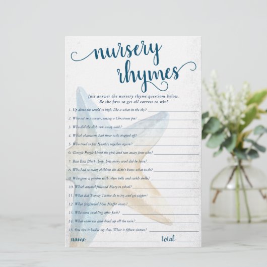 Coastal Chic | Blue Starfish Nursery Rhymes Quiz (Standing Front)
