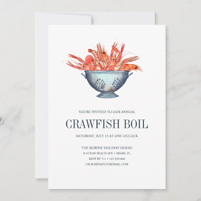 Coastal Chic CRAWFISH Seafood Boil Party (Front)