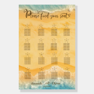 Coastal Chic Golden Sand Turquoise Wedding seating Foam Board