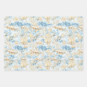 Coastal Chic | Modern Blue and Gold Under the Sea Wrapping Paper Sheets (Front 3)