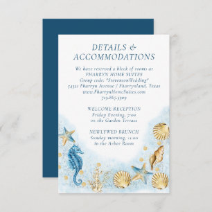 Coastal Chic Modern Coral Reef Accommodations Enclosure Card
