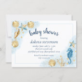Coastal Chic | Modern Coral Reef Baby Shower Invitation (Front)