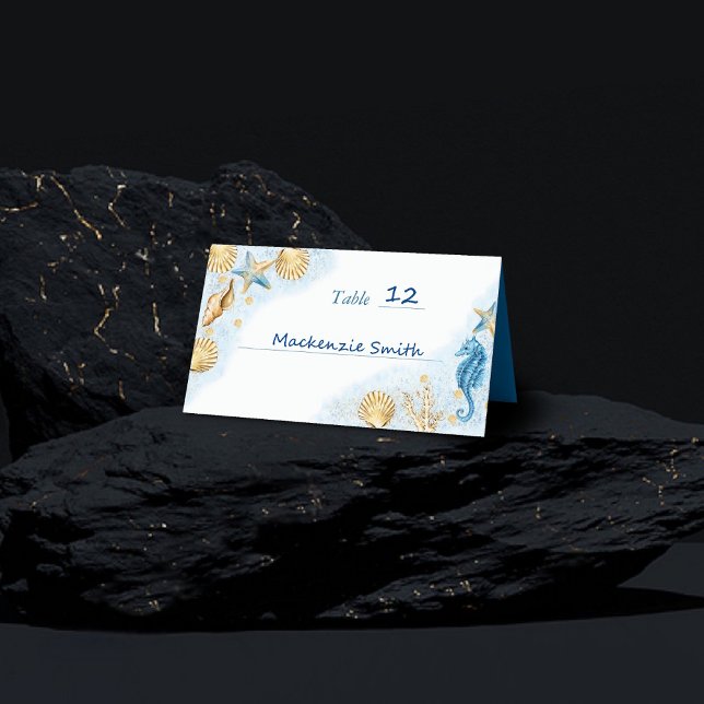 Coastal Chic | Modern Coral Reef Place Card (Creator Uploaded)