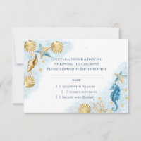 Coastal Chic | Modern Coral Reef RSVP Card