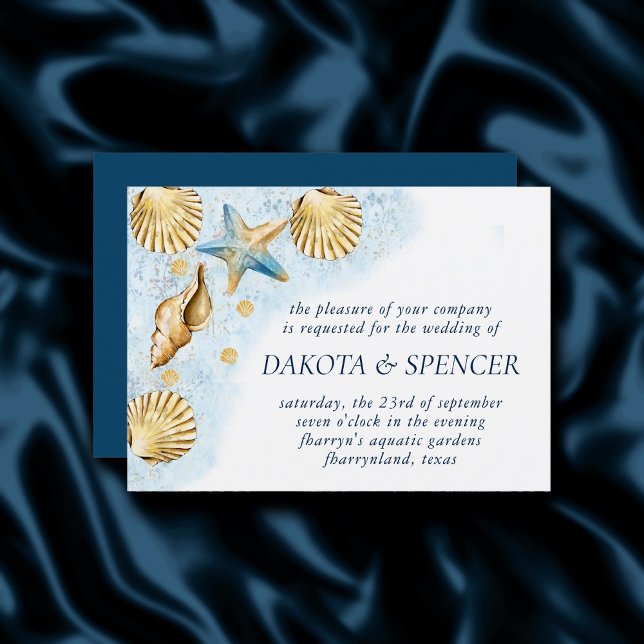 Coastal Chic | Modern Coral Reef Wedding Invitation (Creator Uploaded)